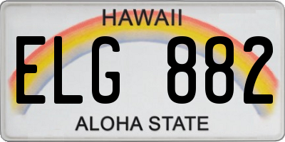 HI license plate ELG882