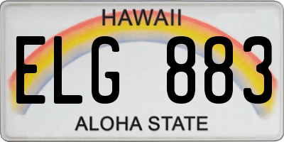 HI license plate ELG883