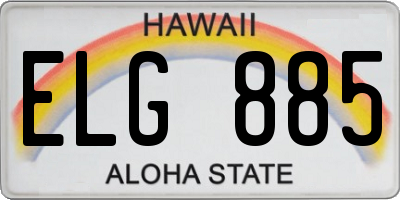 HI license plate ELG885