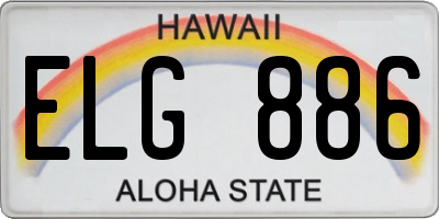 HI license plate ELG886