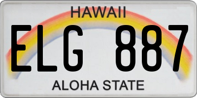 HI license plate ELG887