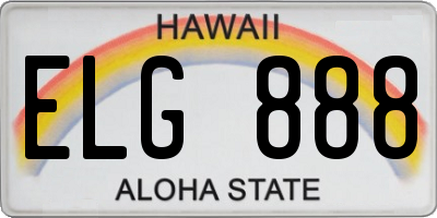 HI license plate ELG888