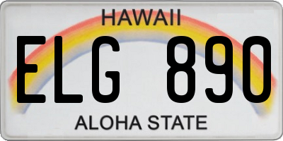 HI license plate ELG890