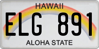 HI license plate ELG891