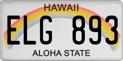 HI license plate ELG893