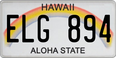 HI license plate ELG894