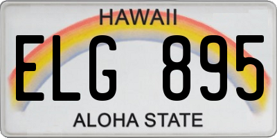 HI license plate ELG895