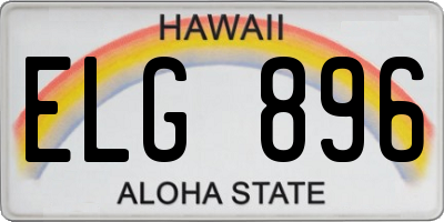 HI license plate ELG896