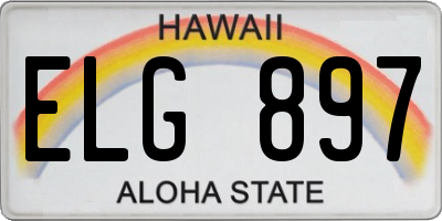 HI license plate ELG897
