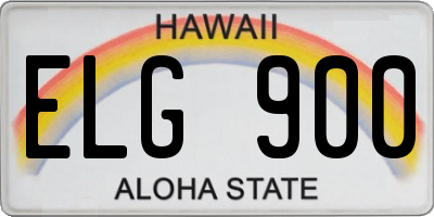 HI license plate ELG900