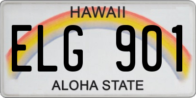 HI license plate ELG901