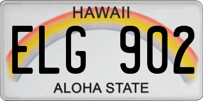 HI license plate ELG902