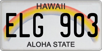 HI license plate ELG903