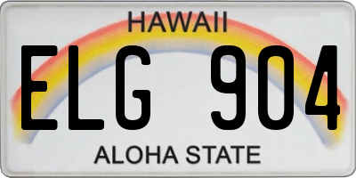 HI license plate ELG904
