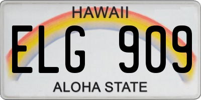 HI license plate ELG909