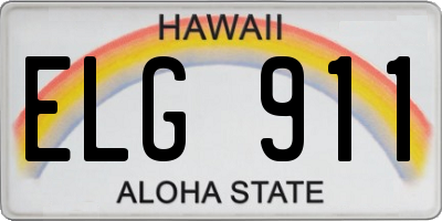 HI license plate ELG911