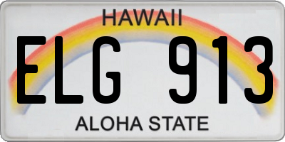HI license plate ELG913