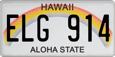 HI license plate ELG914