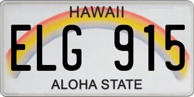 HI license plate ELG915