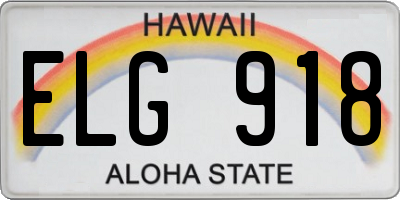 HI license plate ELG918