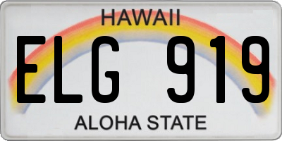 HI license plate ELG919