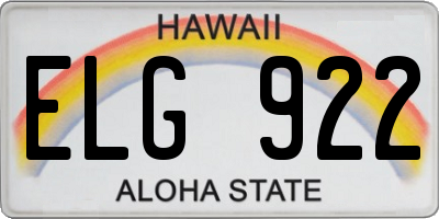 HI license plate ELG922