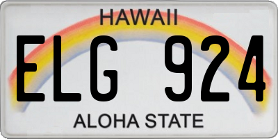 HI license plate ELG924