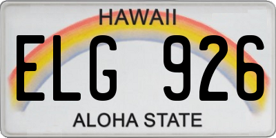 HI license plate ELG926