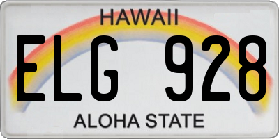 HI license plate ELG928