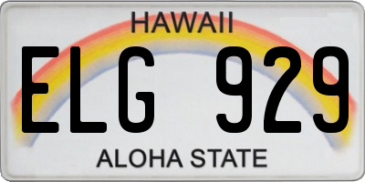 HI license plate ELG929
