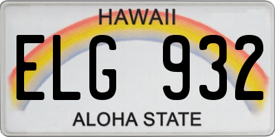 HI license plate ELG932