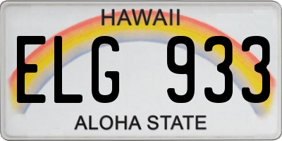 HI license plate ELG933