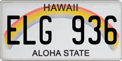 HI license plate ELG936