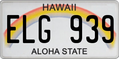 HI license plate ELG939