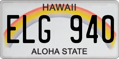 HI license plate ELG940