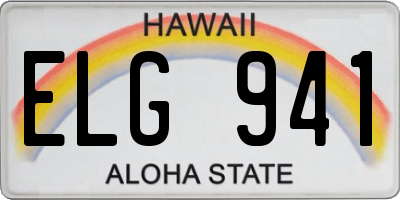 HI license plate ELG941