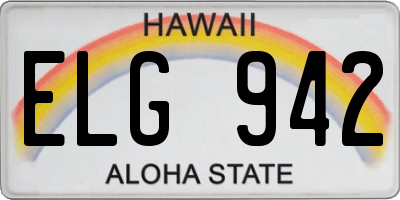 HI license plate ELG942