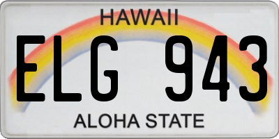 HI license plate ELG943