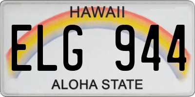 HI license plate ELG944