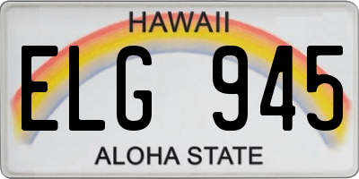 HI license plate ELG945