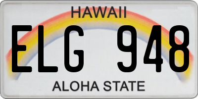 HI license plate ELG948