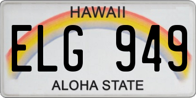 HI license plate ELG949