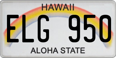 HI license plate ELG950