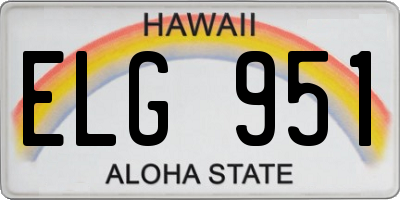 HI license plate ELG951