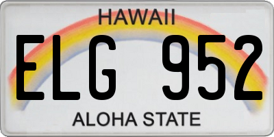HI license plate ELG952