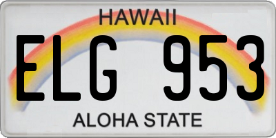 HI license plate ELG953