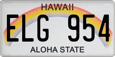 HI license plate ELG954