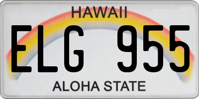 HI license plate ELG955