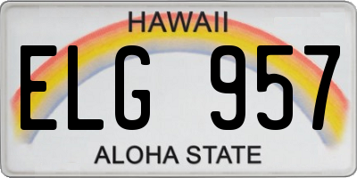 HI license plate ELG957