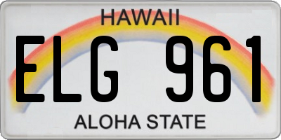 HI license plate ELG961